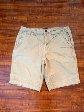 American Eagle Outfitters Men's Light Khaki Flat Front Shorts | Size 32